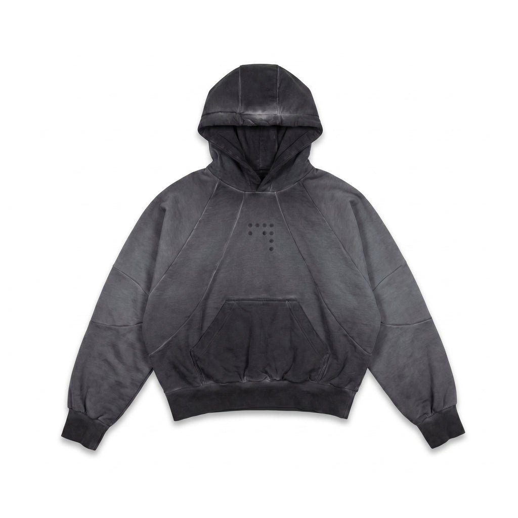 OIL WASHED DOUBLE RAGLAN HOODIE (ANTRASIT)