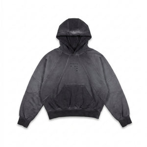 OIL WASHED DOUBLE RAGLAN HOODIE (ANTRASIT)