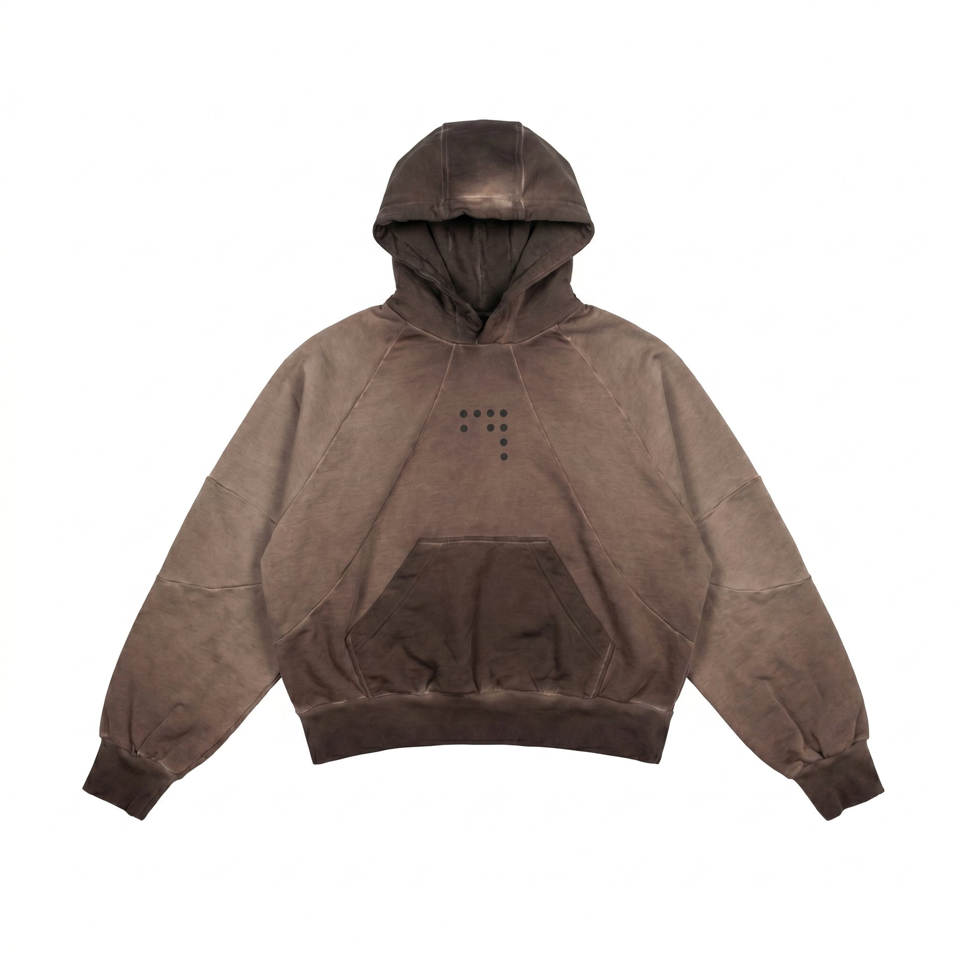 OIL WASHED DOUBLE RAGLAN HOODIE (KAHVE)