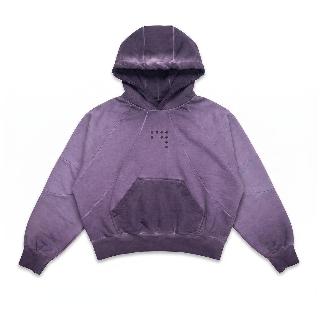 OIL WASHED DOUBLE RAGLAN HOODIE (MOR)