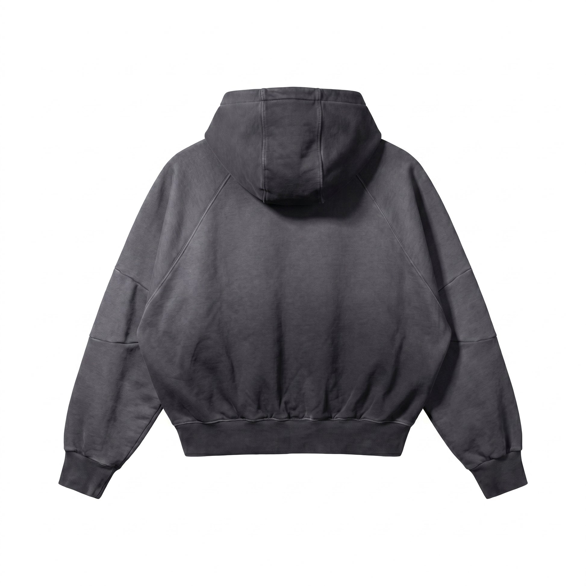 OIL WASHED DOUBLE RAGLAN HOODIE (ANTRASIT)