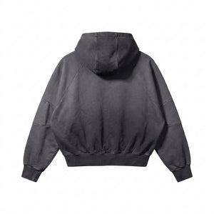 OIL WASHED DOUBLE RAGLAN HOODIE (ANTRASIT)