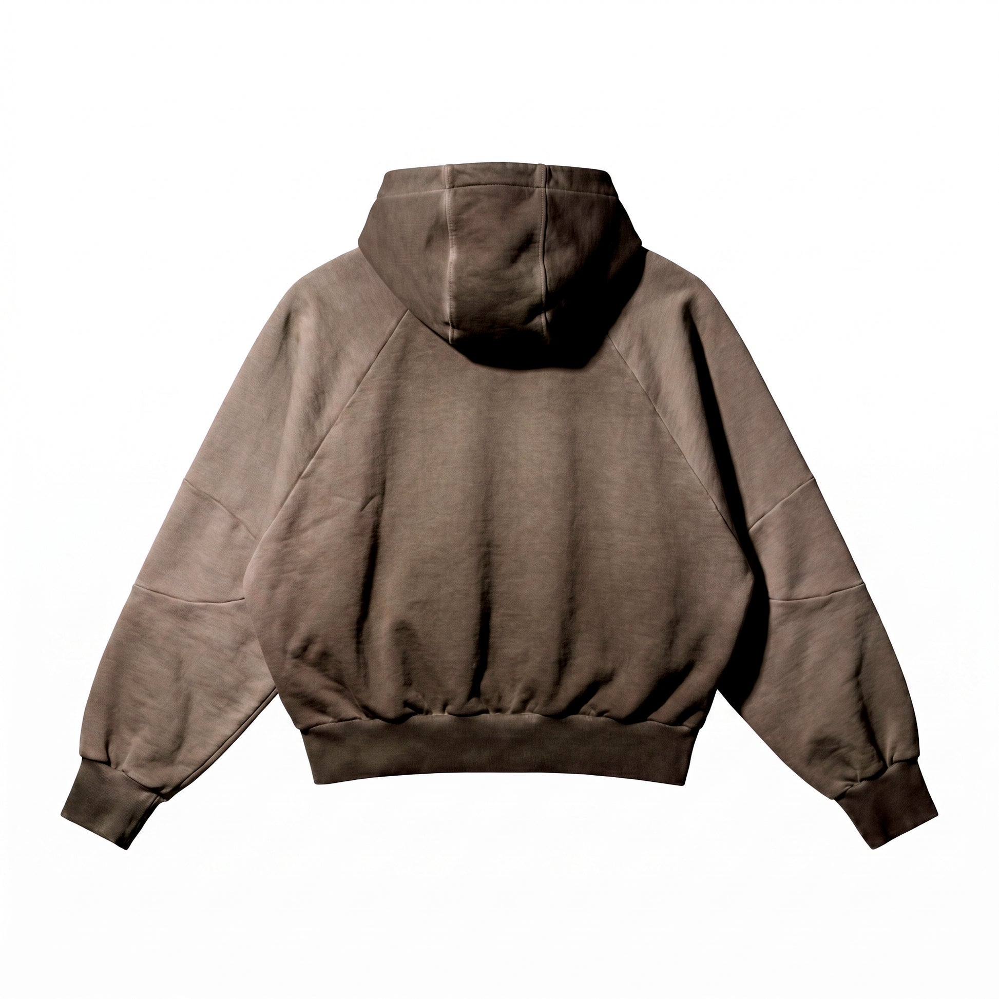 OIL WASHED DOUBLE RAGLAN HOODIE (KAHVE)